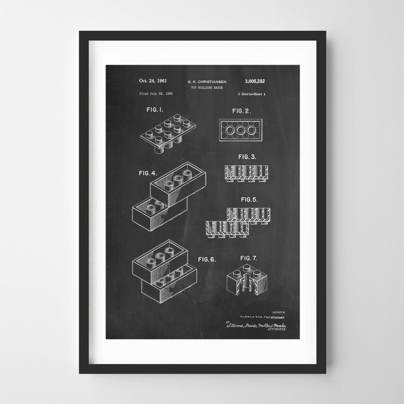 vintage toys chalkboard print # 1 retro blocks can be customized poster