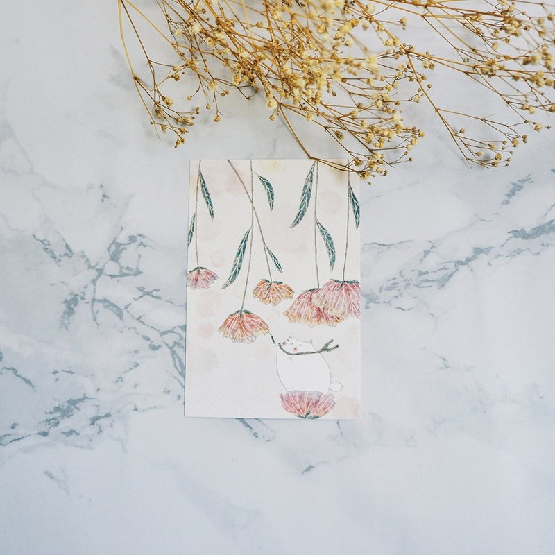 Cat green _ thoughts of flowers / postcards