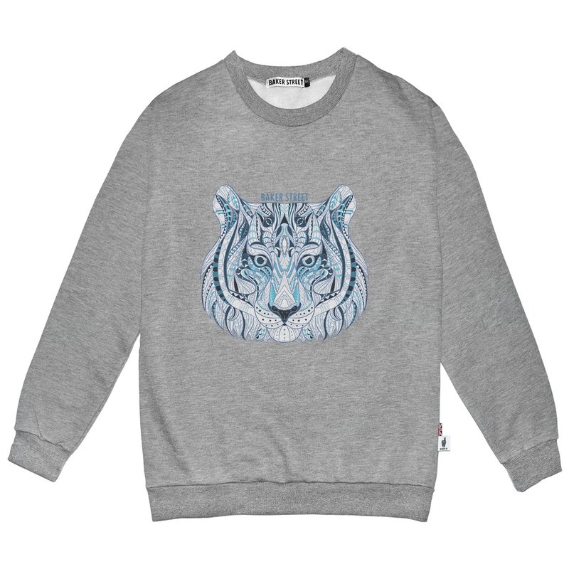 British Fashion Brand -Baker Street- Zentangle Tigers Printed Sweatshirt