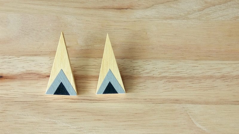 Triangular wood earrings