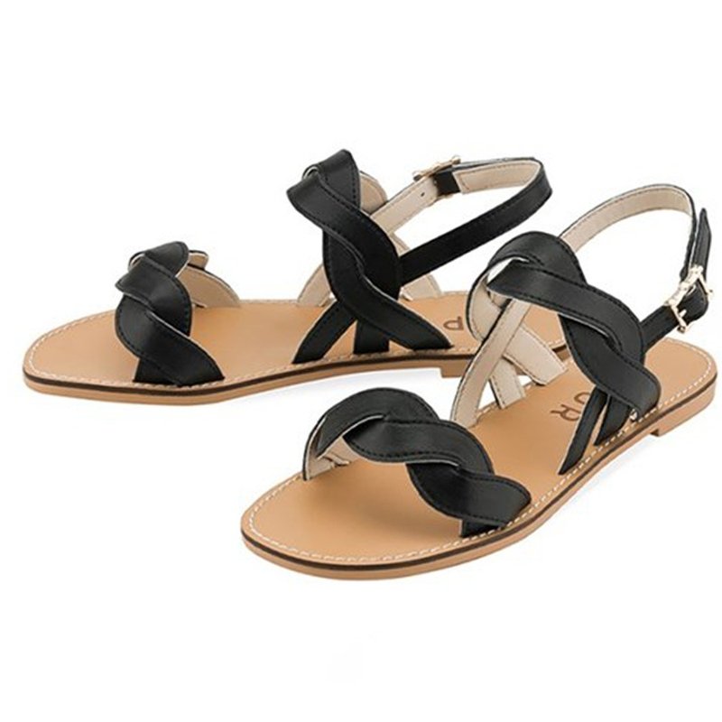 Pre-Order SPUR Twist strap sandals OS7095 BLACK