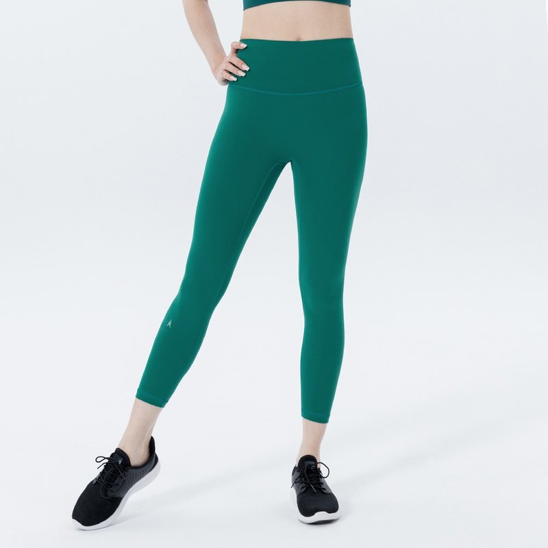 【NAMASTE】Lina 完美包腹無檔長褲 - 深湖綠 - 瑜珈服/瑜珈褲 - 尼龍 綠色