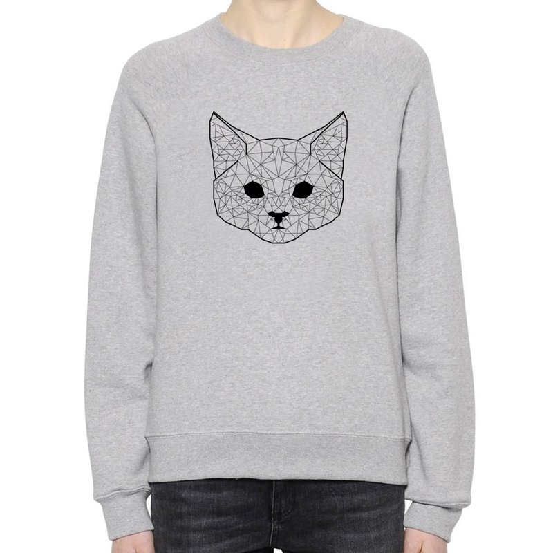 Geometric Cat #2 unisex gray sweatshirt