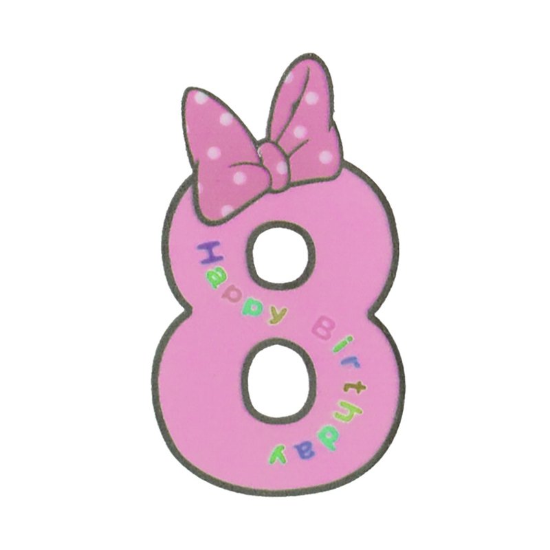 8 year old baby candle-pink