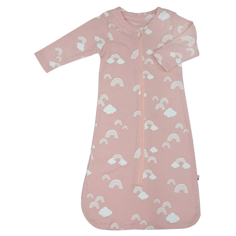 American Babysoy-Organic Cotton Pink Cloud Long Sleeve Anti-Kicking Sleeping Bag
