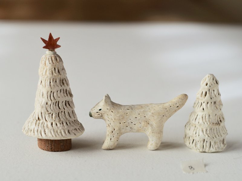 森のクリスマスA   クリスマスセットギフト - 擺飾/家飾品 - 陶 藍色