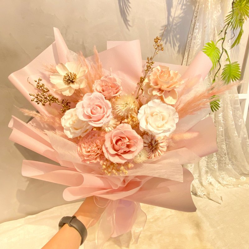 不凋花束 七夕 情人節 告白 畢業 粉色 - 乾燥花/永生花 - 植物.花 粉紅色