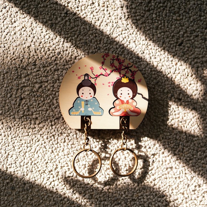 Key House 小情侶 鑰匙圈 禮物 情侶 - 鑰匙圈/鑰匙包 - 木頭 多色