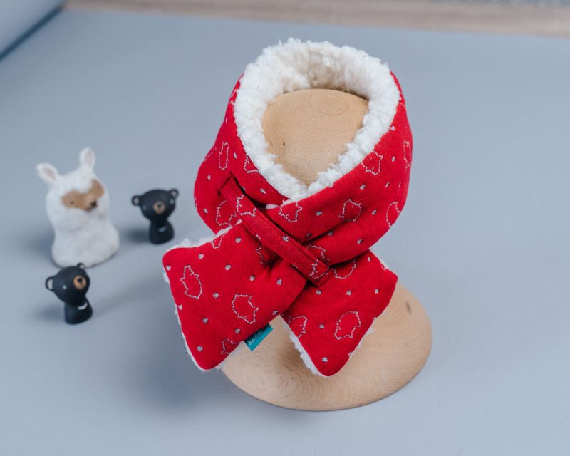 Neck scarf (58-74cm) -red pig neck children's parent-child scarf handmade Christmas