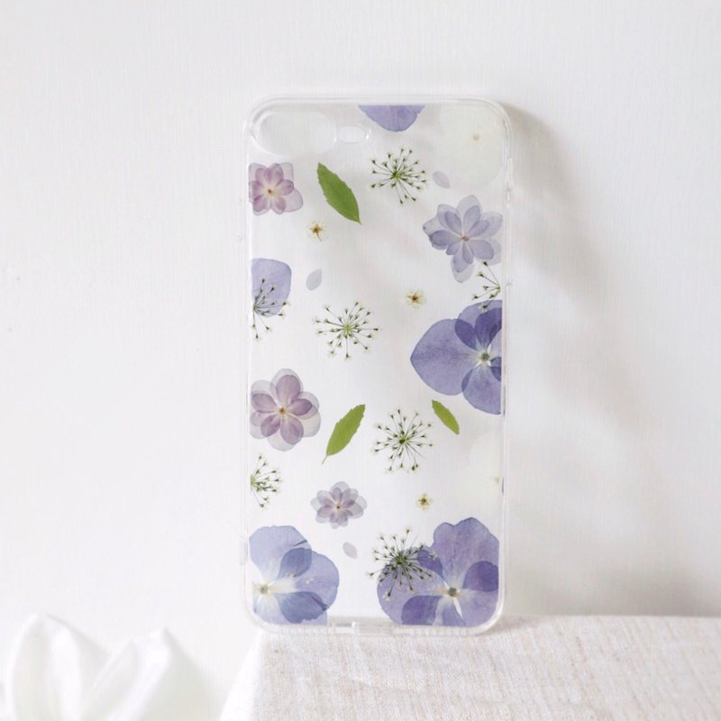 押花手機殼 iPhone系列 / 可客製 / 紫色