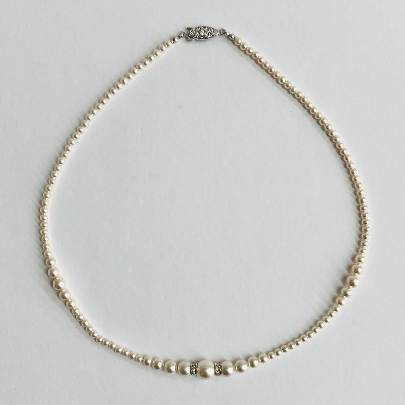 貝ベビーパールデザインネックレスH/約43.5cm/ホワイトベージュ/R/made in japan - 項鍊 - 貝殼 白色