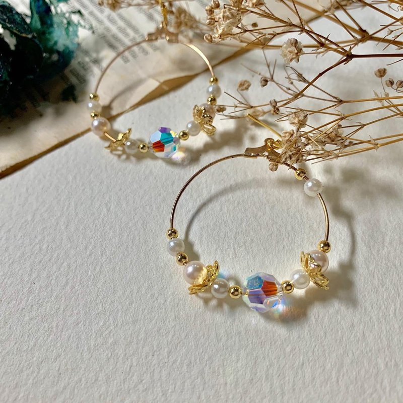 vividesign fresh and luxurious circle earrings