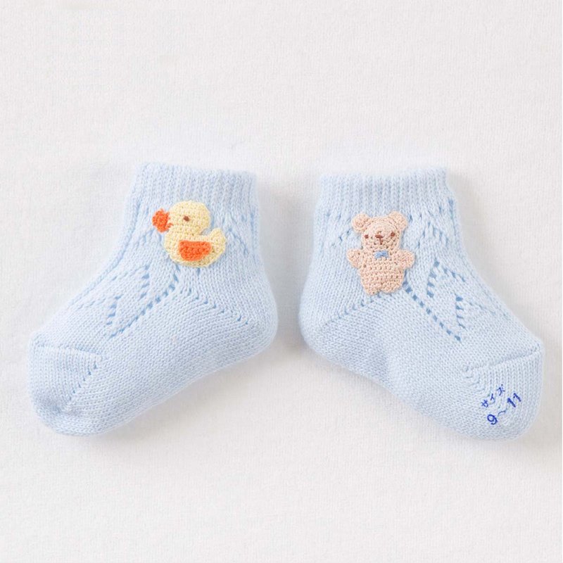 【妖精の森】純棉嬰兒襪 ( 小熊刺繡 )