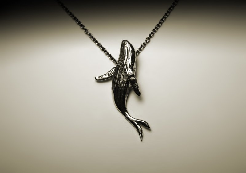 Humpback whale silver necklace