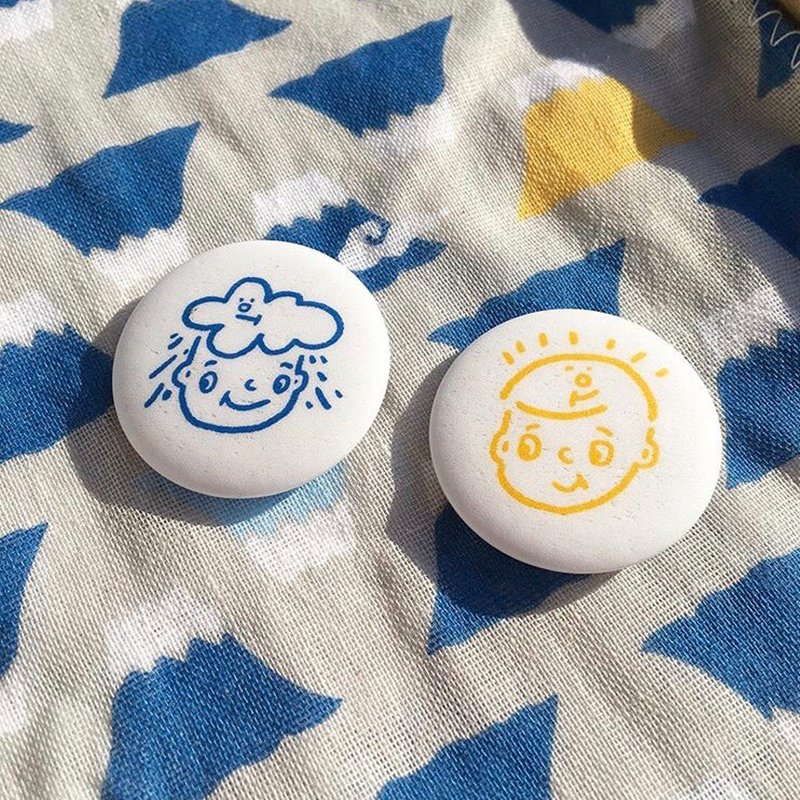 Mr. Sun and Mr. Rain Brooch