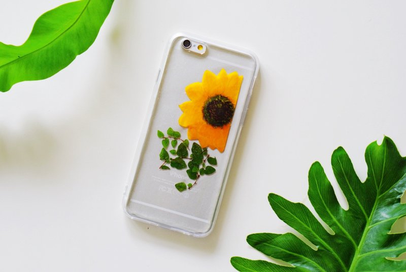 Sun flower gesture (fresh and simple) / plant specimens Yahua phone shell iphone / Samsung