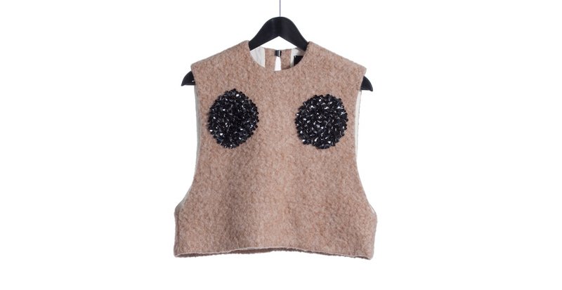 Out of print out clear 16 autumn and winter AW Teddy bear wool 澎澎 back hook vest