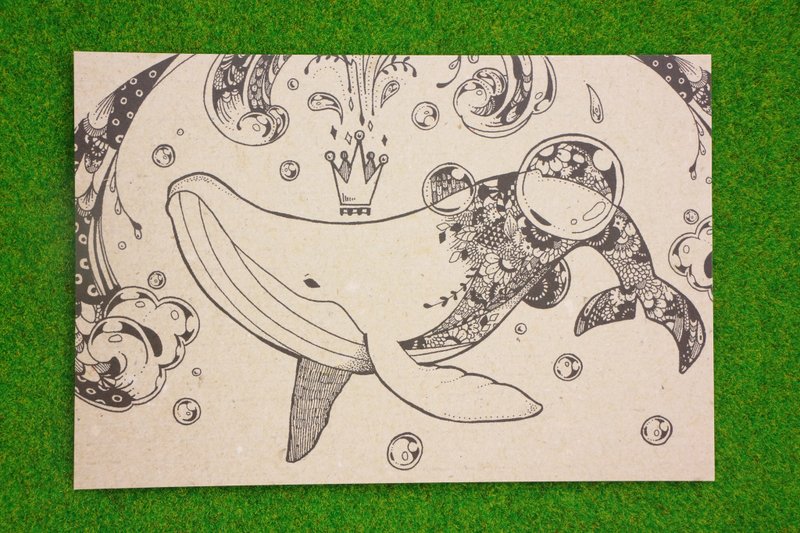 Post card (blue whale)
