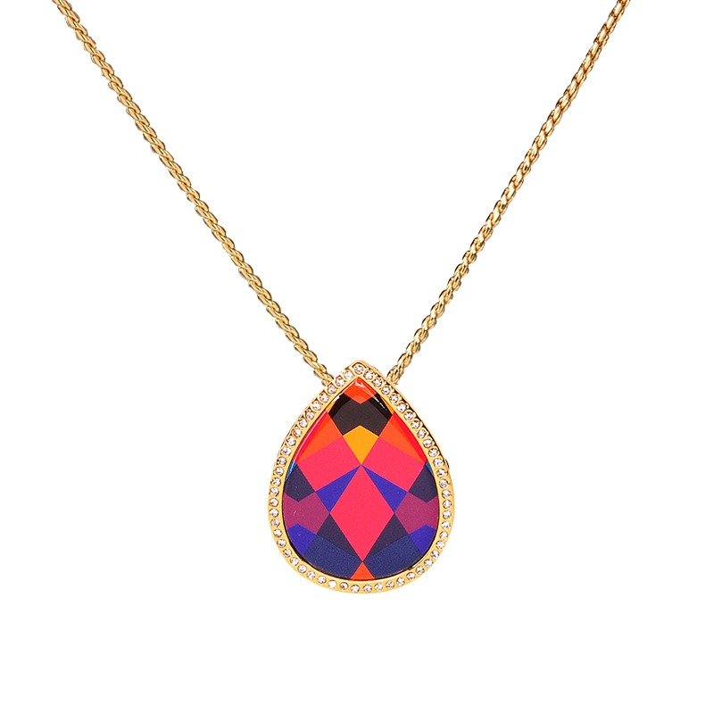 Dew passionate love printed enamel necklace (gold) -39,206,151,138