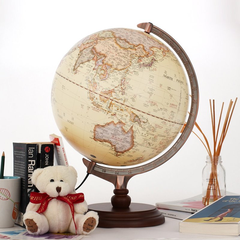 Skyglobe 12吋 Classical Antique Wooden Globe (Chinese and English) (with lights)