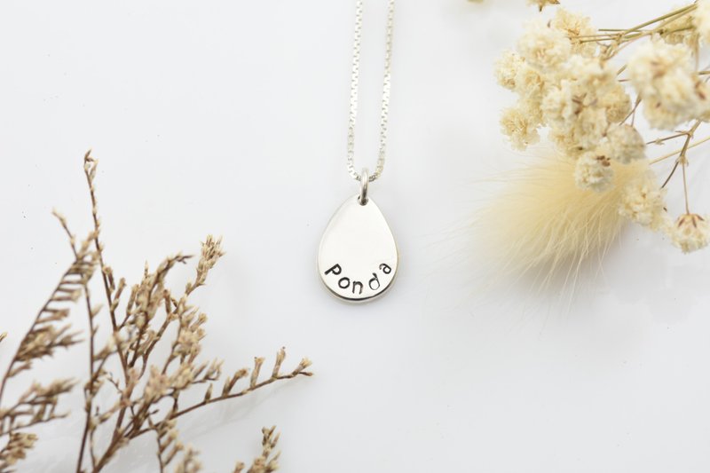 Handmade small tag - custom made (water drops)