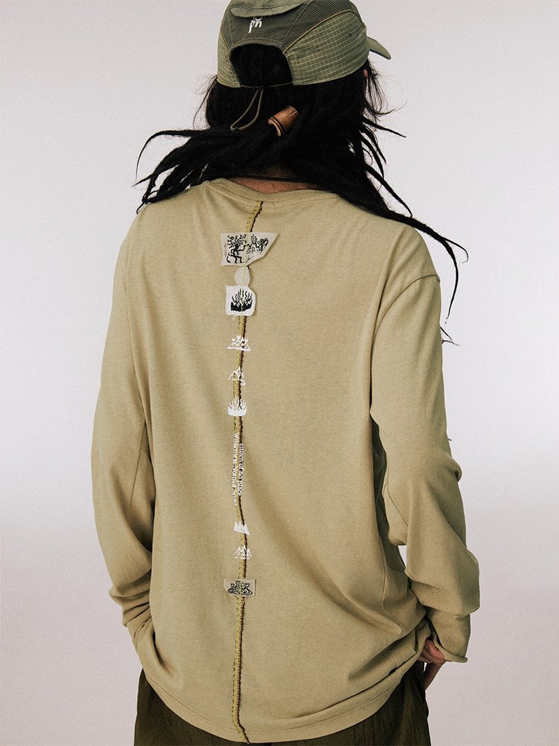 日系復古 / 遊牧小標透氣T恤 - 女上衣/長袖上衣 - 其他材質