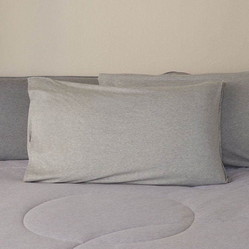 減法美學| 素面信封式枕套1入-迷霧灰 - 寢具/床包 - 棉.麻 灰色