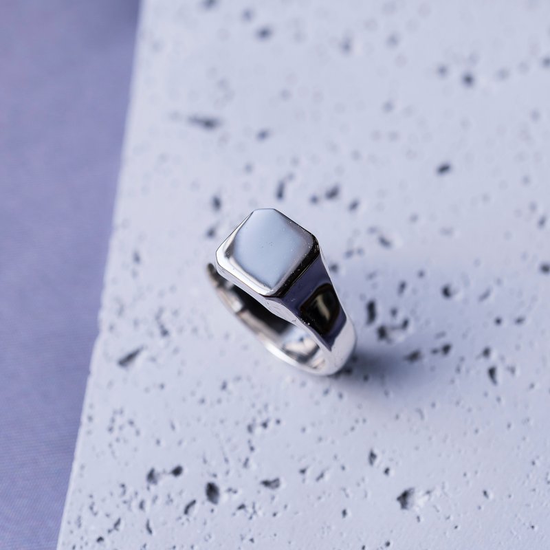 【印台】シンプル シルバー925 プレーティング可 【受注生産】S-050 - 戒指 - 其他金屬 銀色