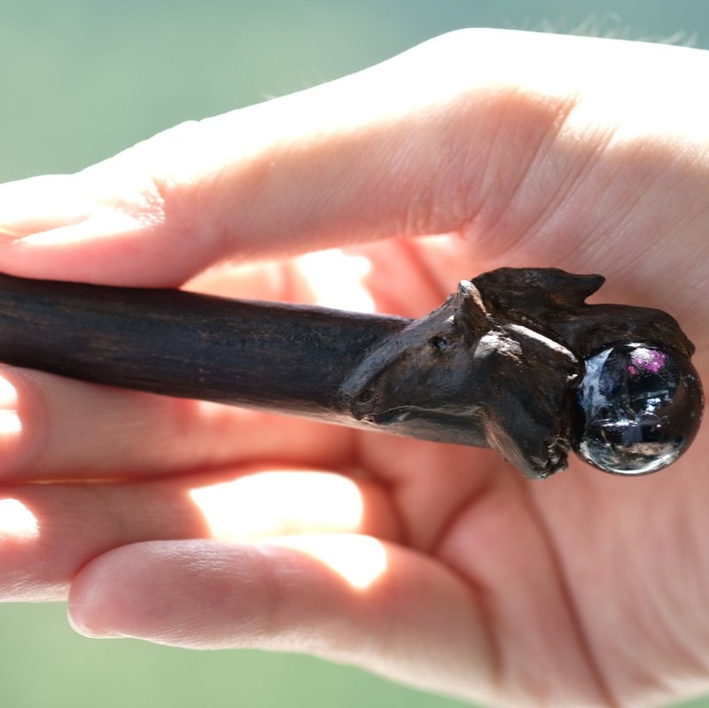 York客製的黑馬魔杖【Black Stallion Wand】sculpted by ETplant - 擺飾/家飾品 - 黏土 黑色