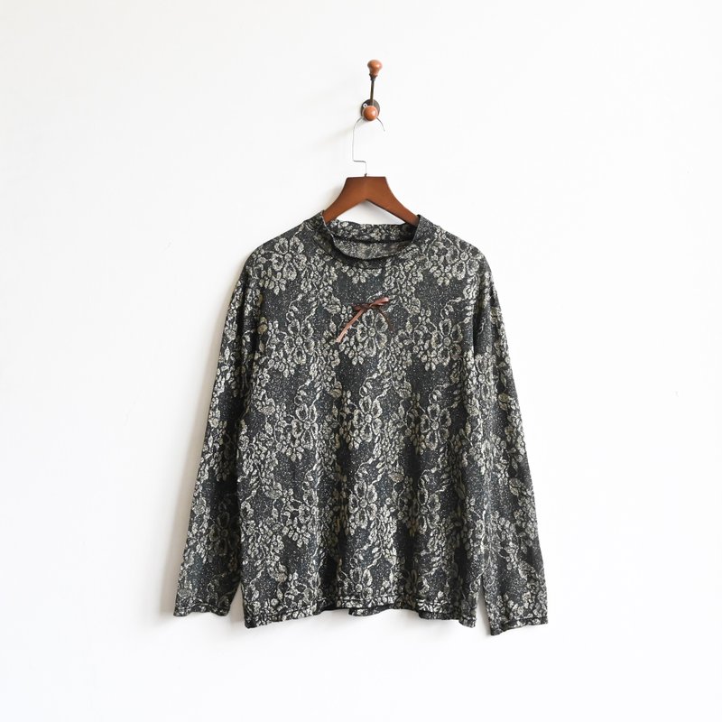 【蛋植物古著】鎏金沙漠金蔥緹花古著上衣 - 女上衣/長袖上衣 - 其他人造纖維