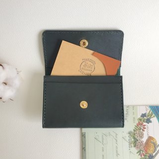Graduation gift / low-key green card holder, business card holder leather hand-stitched