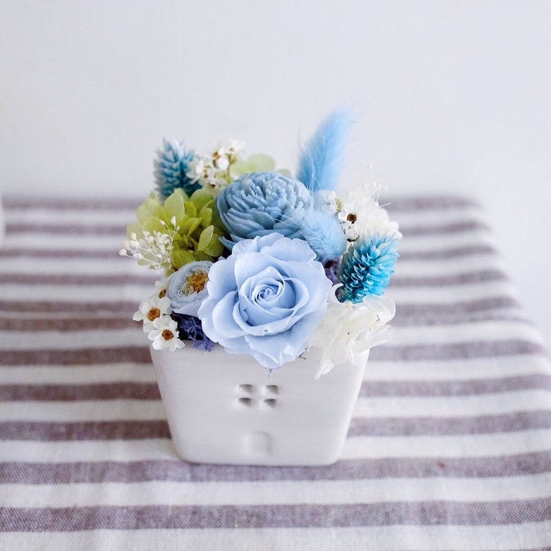 Still looking forward to paradise - do not wither dry table flower blue - Preserved & dried flower little table flower (blue)