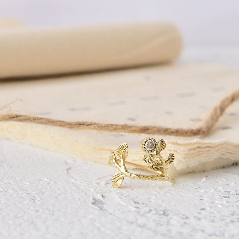 Handmade zircon brass ring garden