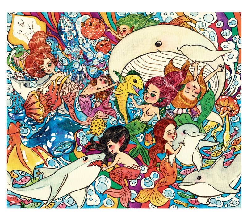 Hand draw water colour illustration | Original Painting 【The Mermaid School】