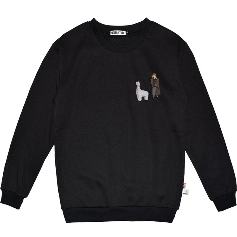 British Fashion Brand -Baker Street- Walking the Alpaca Printed Sweatshirt