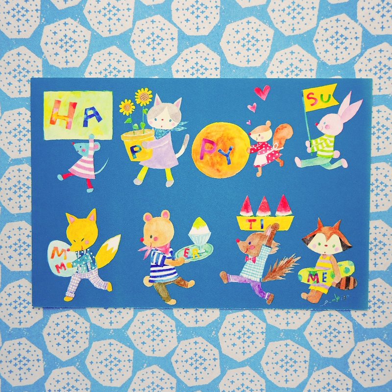 Postcard (Summer) Happy summer time Animals