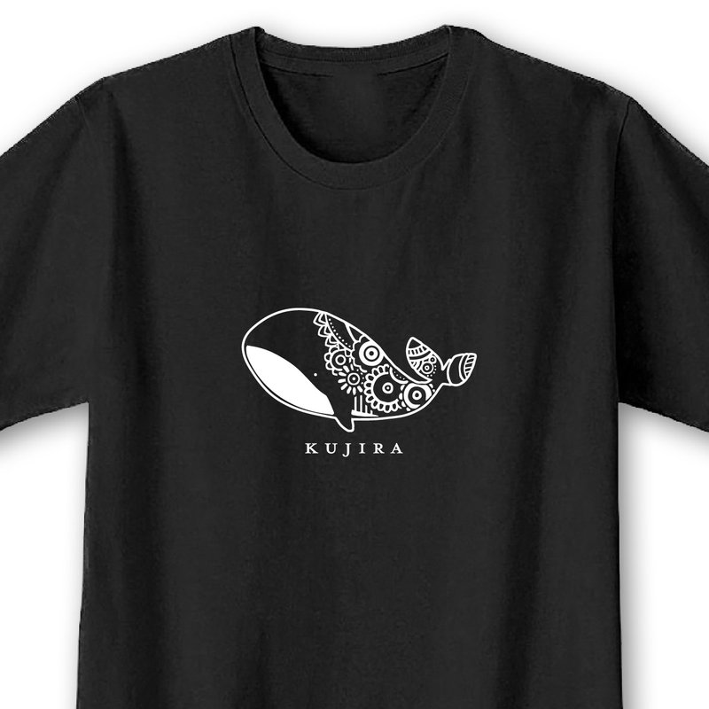 ミニペン画(クジラ)【ブラック】ekot Tシャツ イラスト-タカ【笹川ラメ子】