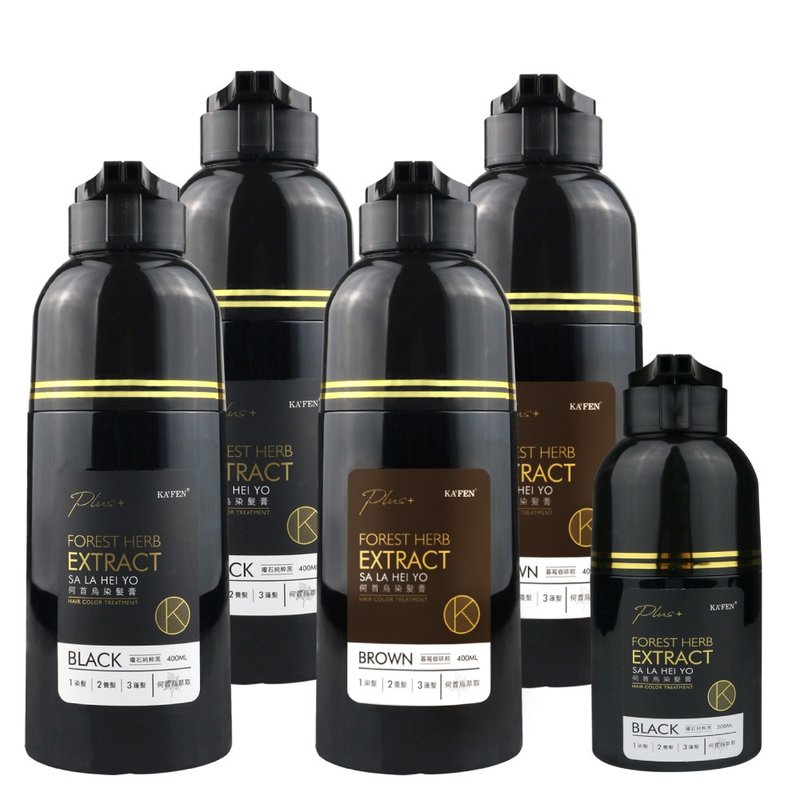 KAFEN卡氛│4入組 何首烏染髮膏Plus+400ml+何首烏(小)曜石*1 - 洗髮精/餅/皂 - 其他材質 黑色