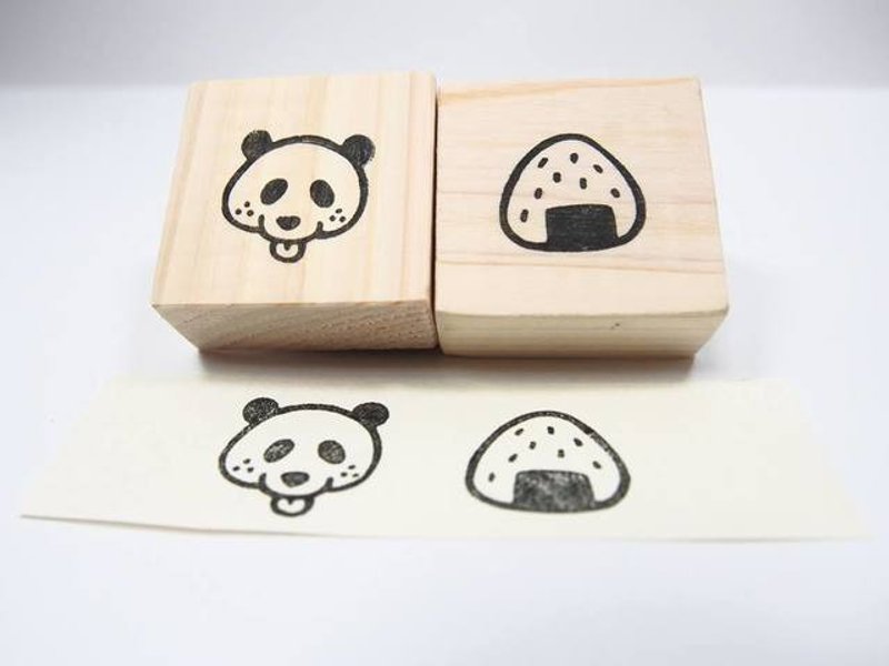 Panda onigiri sesame and freckle 2 pieces set stamp