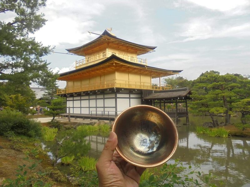 柴燒天目油滴兔毫茶碗陳炫亨作 - 茶壺/茶杯/茶具 - 陶 金色