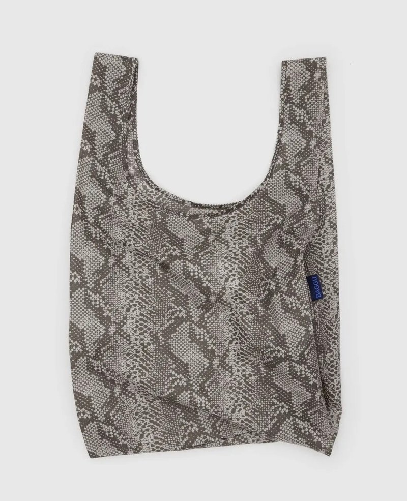 BAGGU 環保收納購物袋 - 標準 - 蛇紋 - 手提包/手提袋 - 防水材質 卡其色