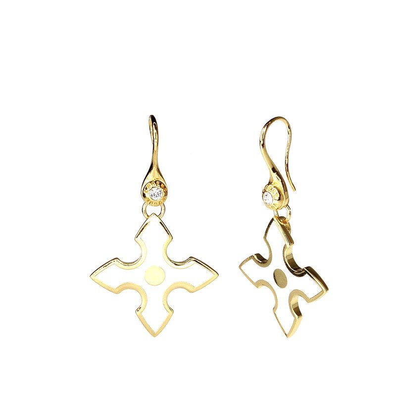 Knight Spirit Galahad 掐 silk 珐琅 series earrings (Gold) - 18112151119