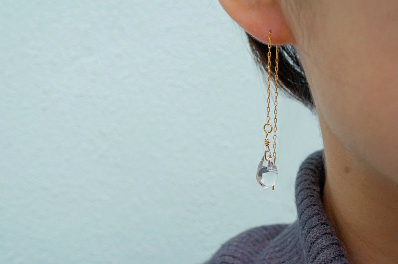Hario Handmade Glass Single Drop Earrings