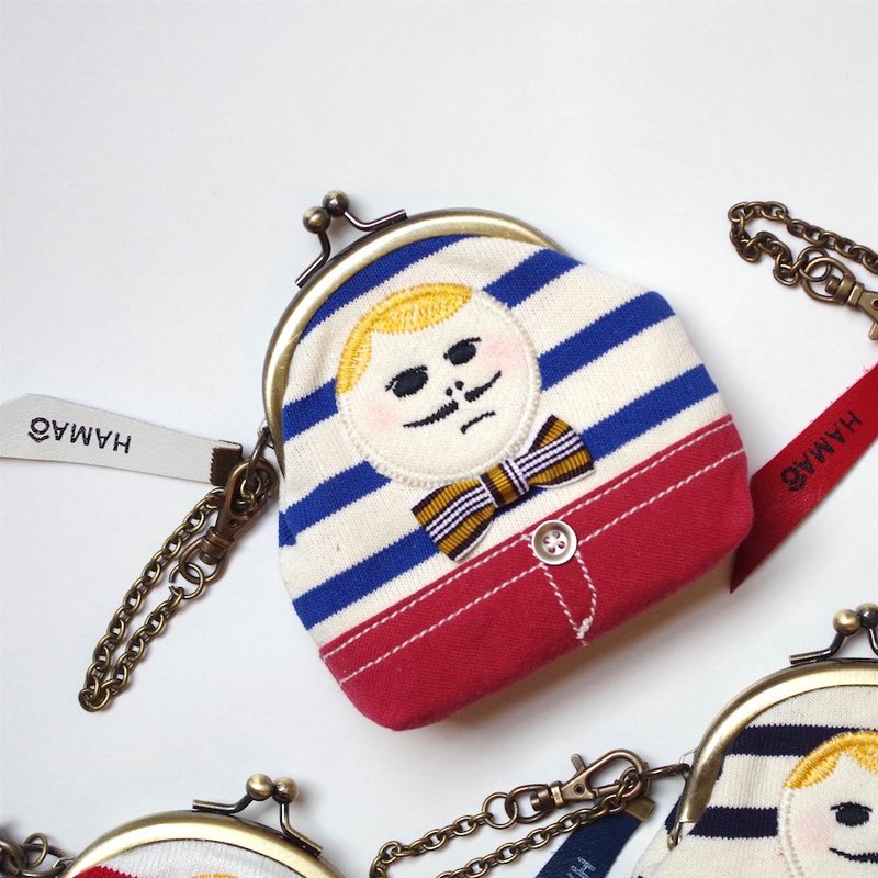 HAMAO's rush case (HAMAONIGIRI) - blue border × red nel