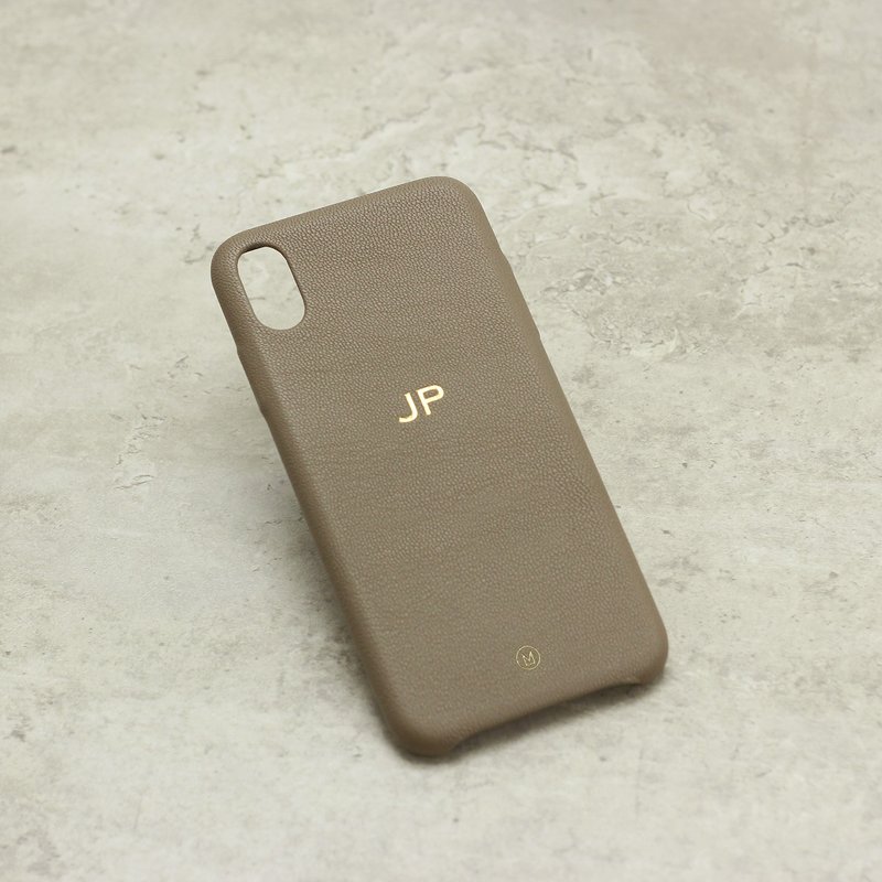 客製化多色真皮小羊皮系列馬卡龍夢幻色彩榛子駝色iPhone手機殼