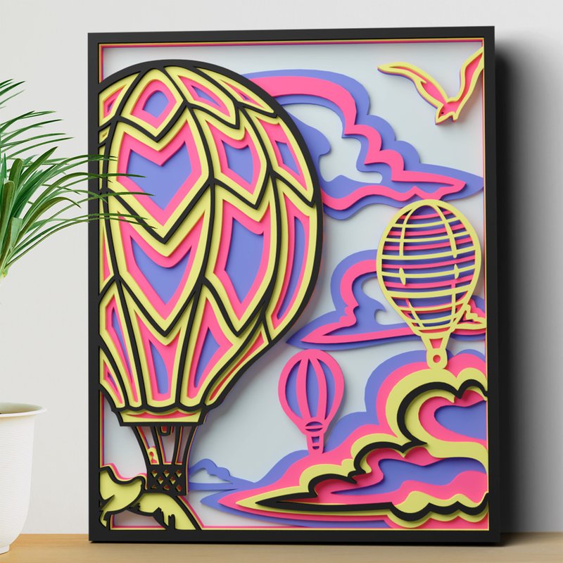 矢量文件 氣球 3D 分層設計 SVG 切割文件用於 Cricut 激光CNC - 其他數位設計 - 其他材質