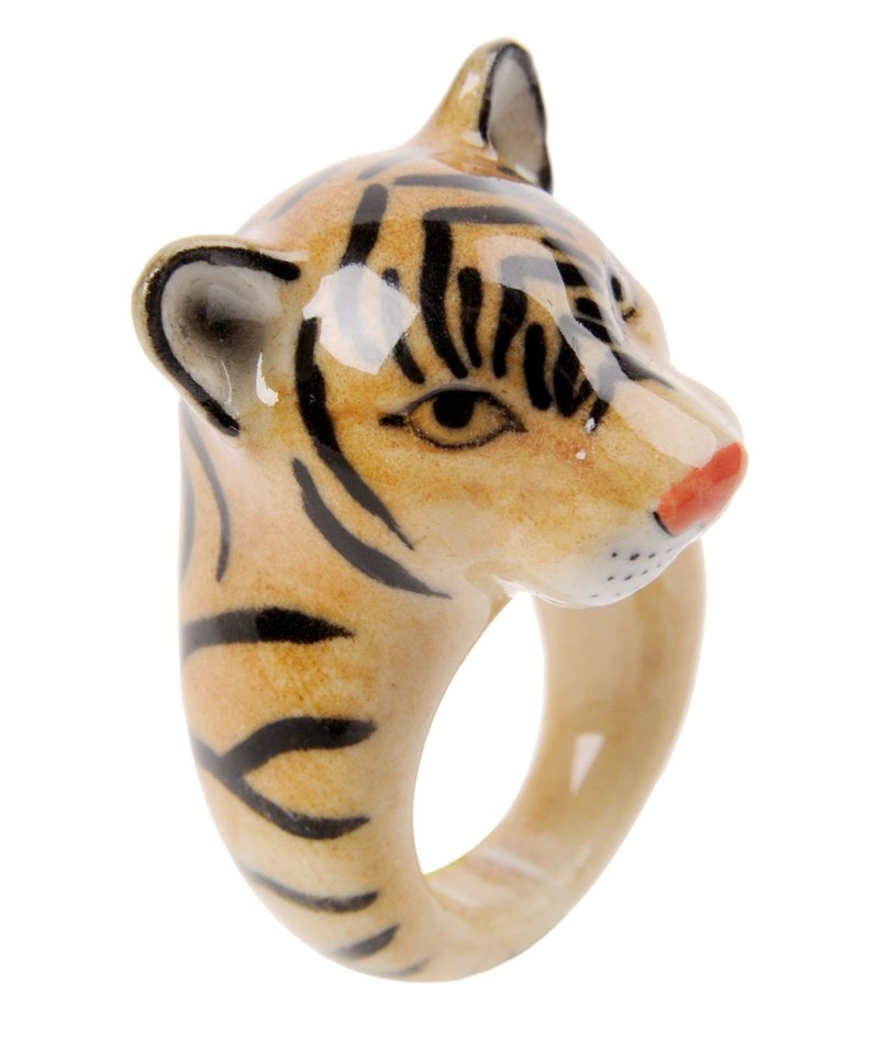 Tiger Porcelain Rings (Size Large)