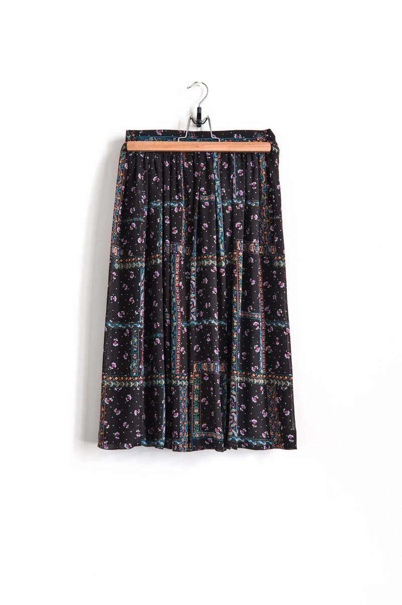 Vintage Black Flower Vintage Dress
