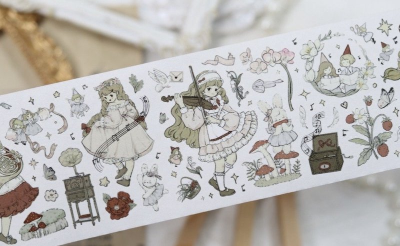 小熊圓舞曲 PET 和紙膠帶 貝殼光 5米 - 紙膠帶/和紙/PET - 其他材質 多色