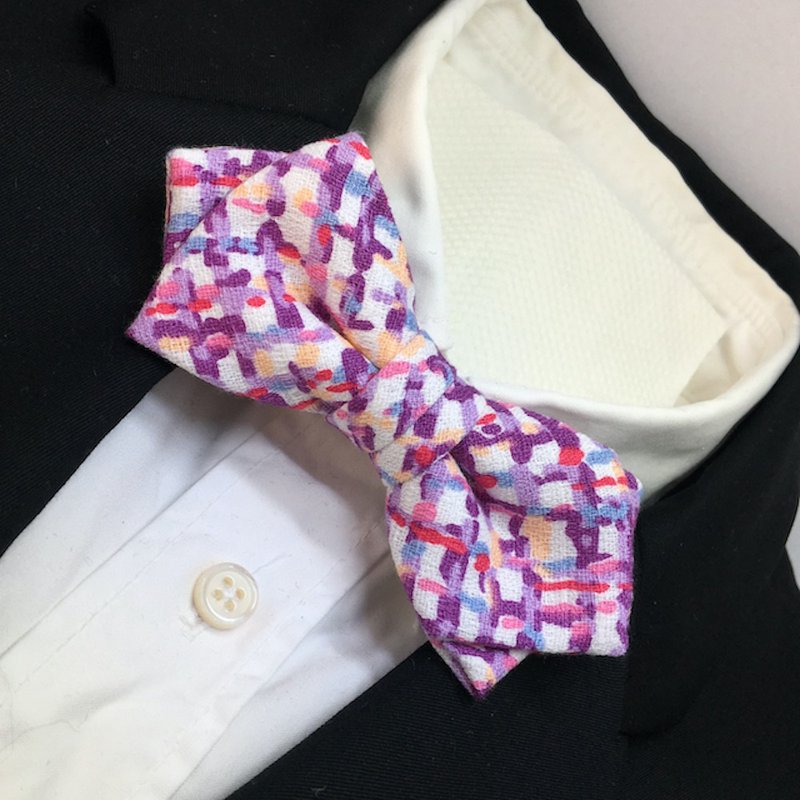 Crossover regimental bowtie butterfly Purple